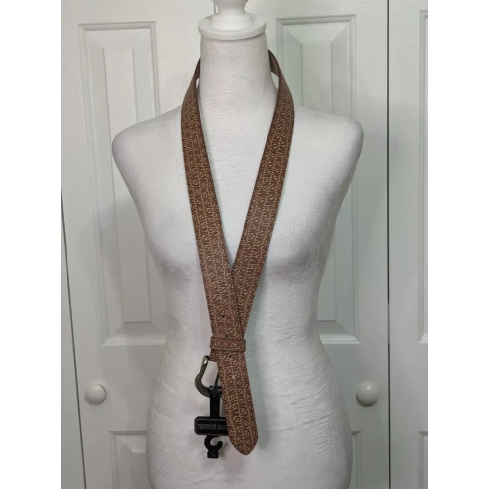 Steve Madden Logo Belt‎ Designer Fashion Buckle Brown Size M NWT $39 MSRP